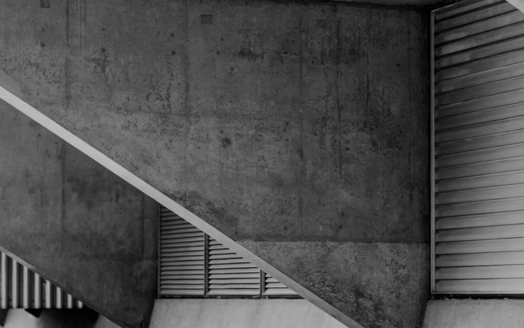 Concrete staircase in hard light